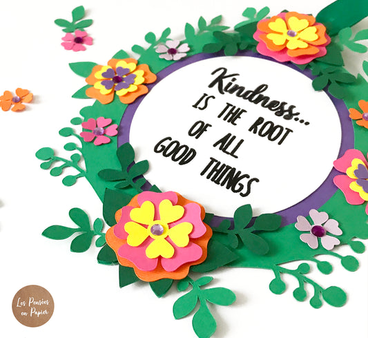 KIND FLOWER FRAME - Free SVG
