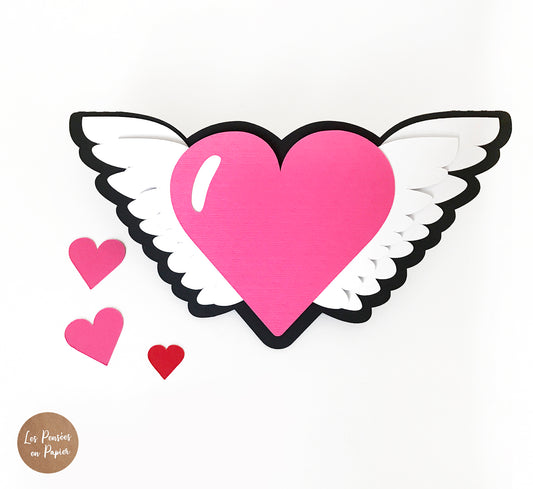 FLYING HEART CARD - Free SVG