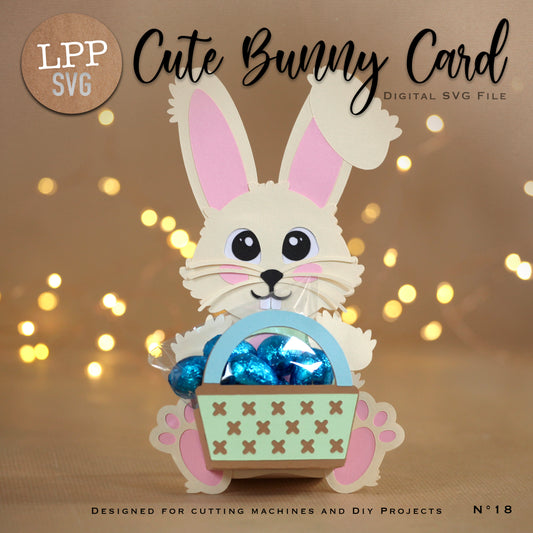 CUTE BUNNY CARD - SVG