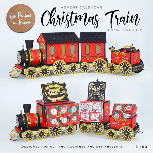 CHRISTMAS TRAIN - Advent Calendar - SVG