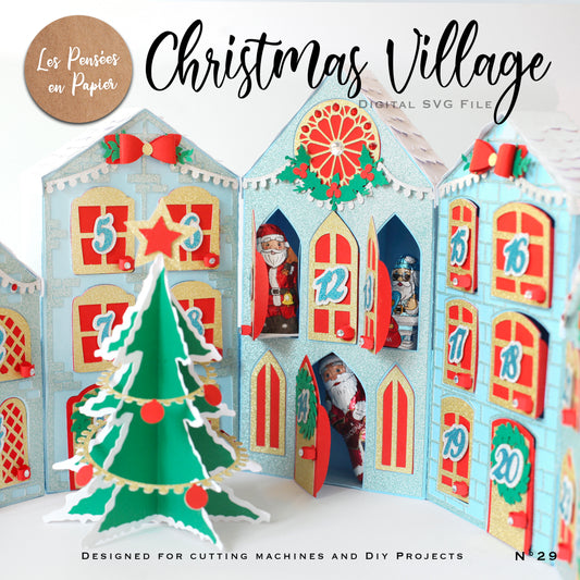 CHRISTMAS VILLAGE Advent Calendar - SVG