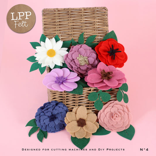 FELT SPRING FLOWERS - SVG