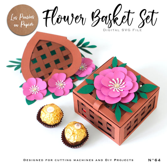 FLOWER BASKET SET - SVG