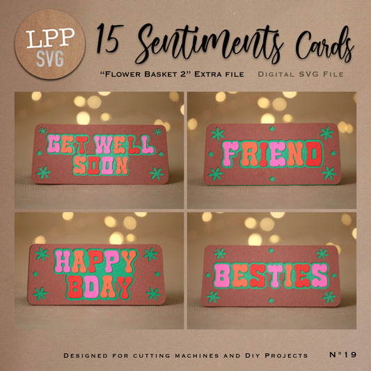 15 SENTIMENTS Cards - SVG