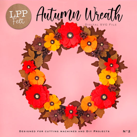 FELT AUTUMN WREATH - SVG