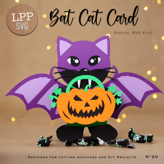 BAT CAT CARD - SVG