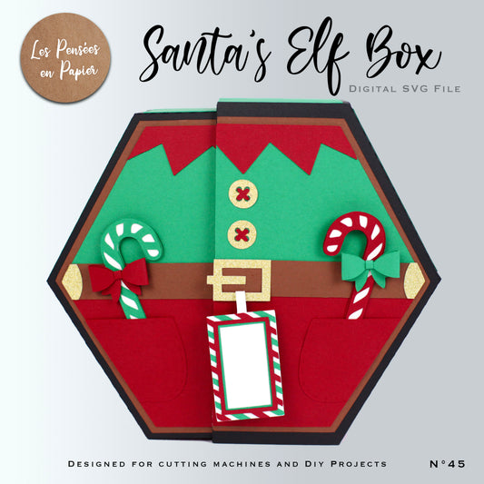 SANTA'S ELF BOX CARD - SVG