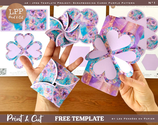 FREE - Print&Cut - SCRAPBOOKING CARDS - Purple Pattern