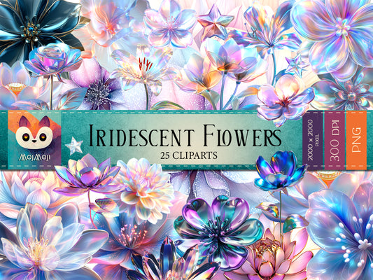 PNG Clipart - Iridescent Flowers