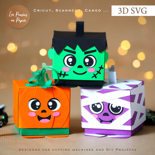 Halloween Trickster Trio 3D SVG | Pop Up Candy Box Template for Cricut, ScanNCut & Silhouette