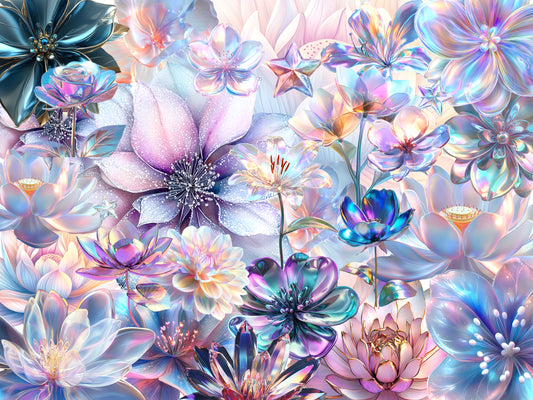 PNG Clipart - Iridescent Flowers