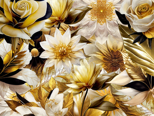 FREE PNG CLIPART - Regal Golden Flowers