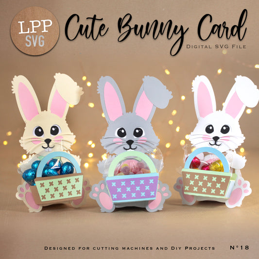 CUTE BUNNY CARD - SVG
