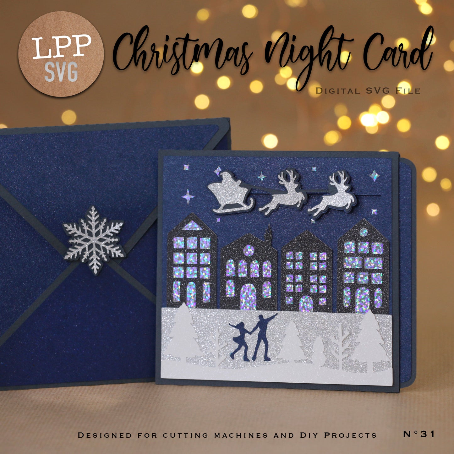 CHRISTMAS NIGHT CARD - SVG