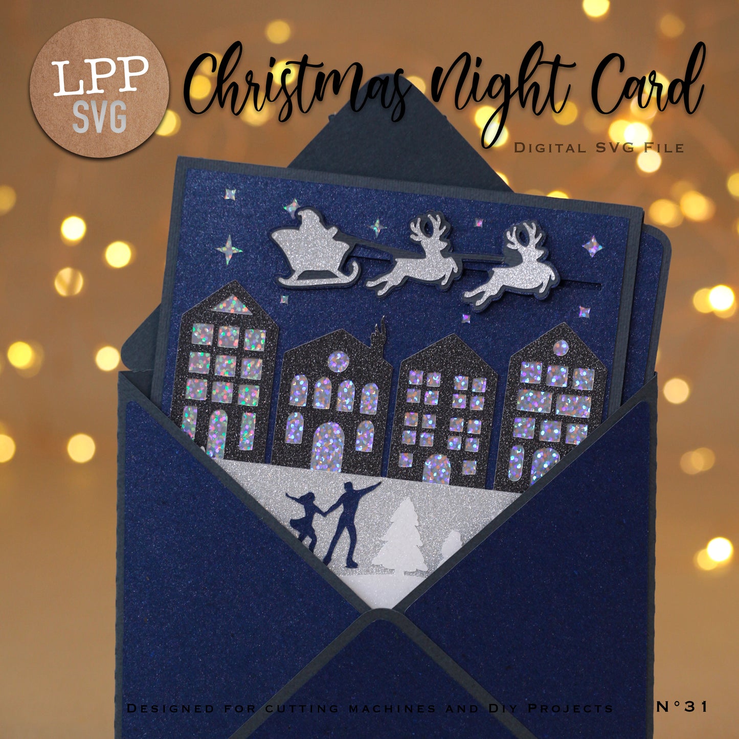 CHRISTMAS NIGHT CARD - SVG