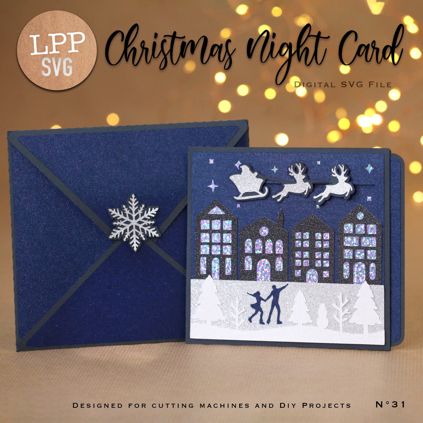 CHRISTMAS NIGHT CARD - SVG