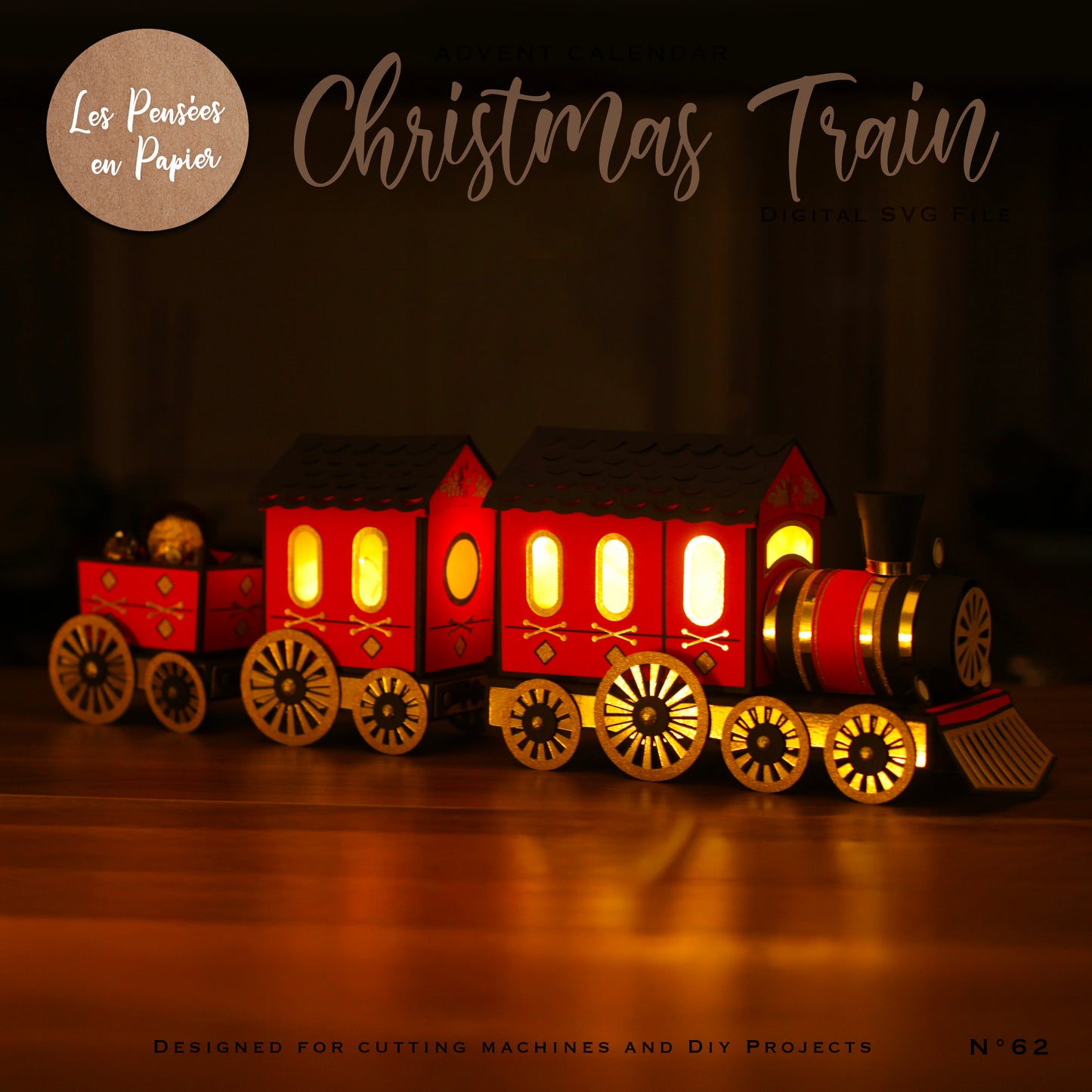 CHRISTMAS TRAIN - Advent Calendar - SVG