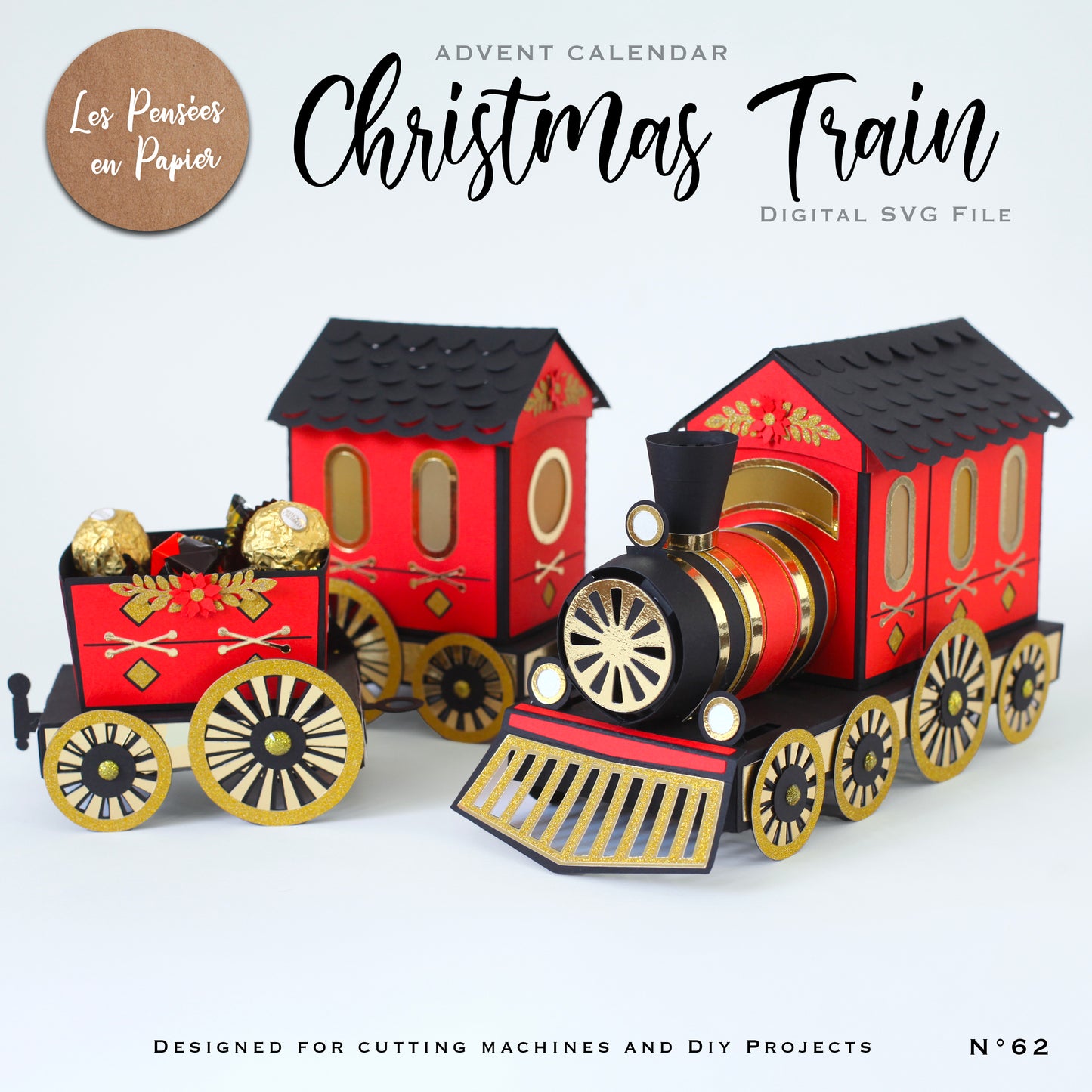 CHRISTMAS TRAIN - Advent Calendar - SVG