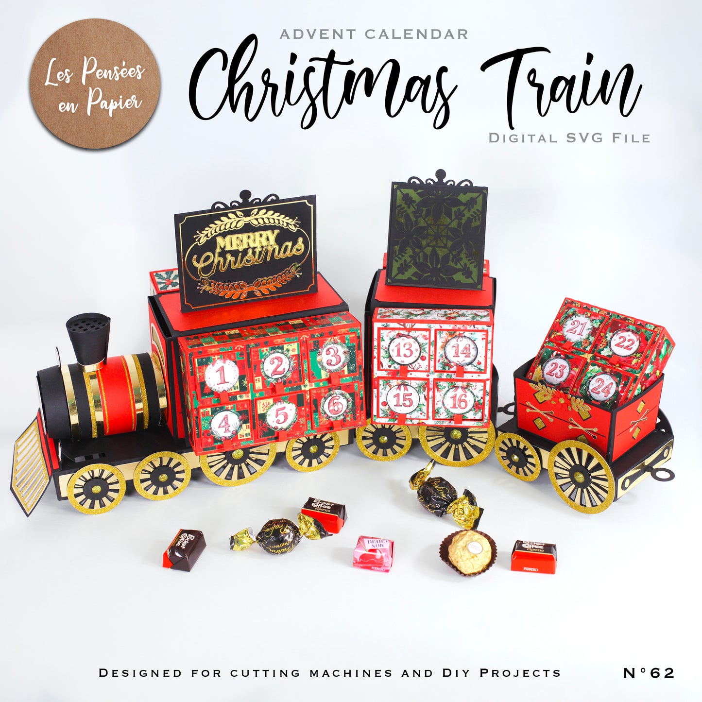 CHRISTMAS TRAIN - Advent Calendar - SVG