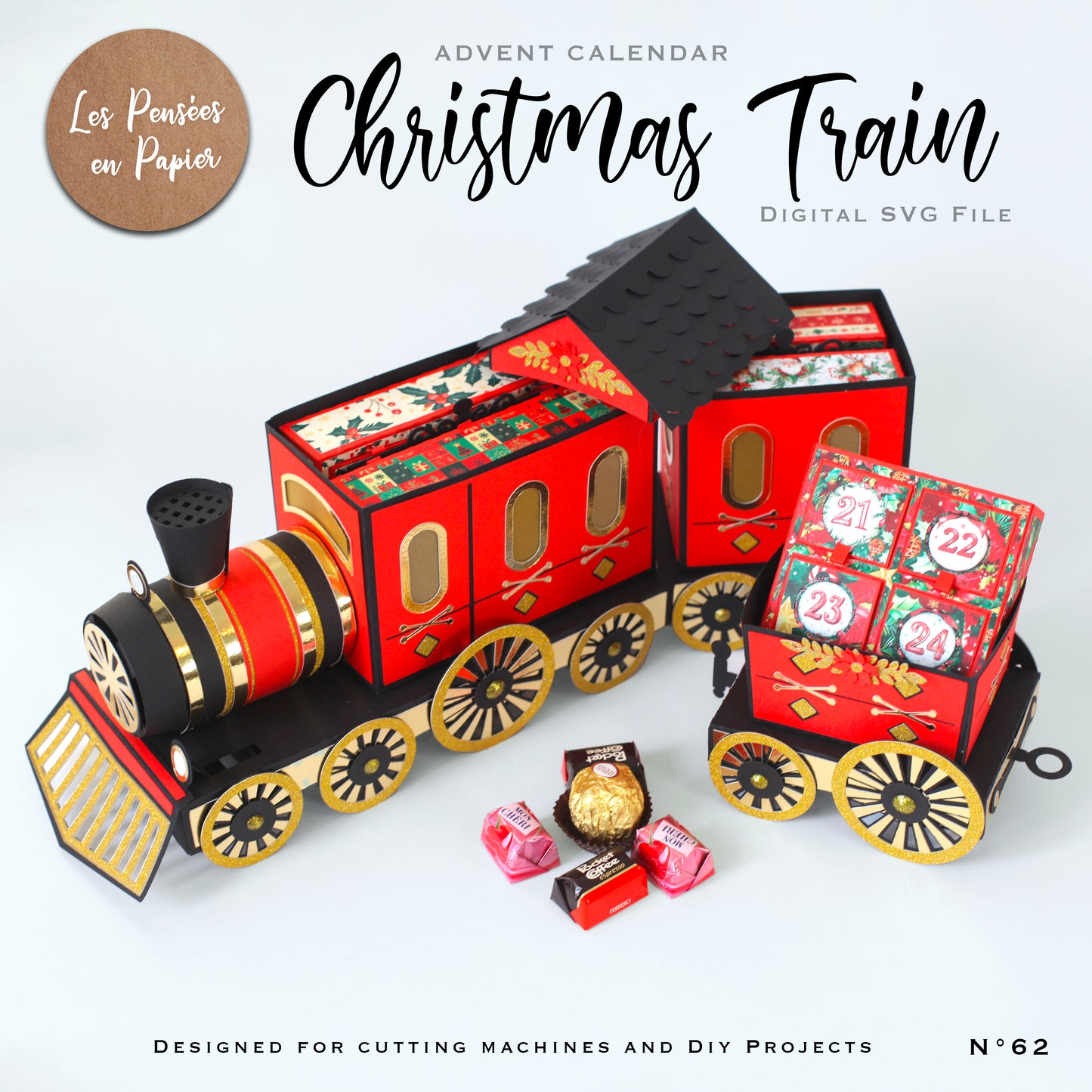 CHRISTMAS TRAIN - Advent Calendar - SVG