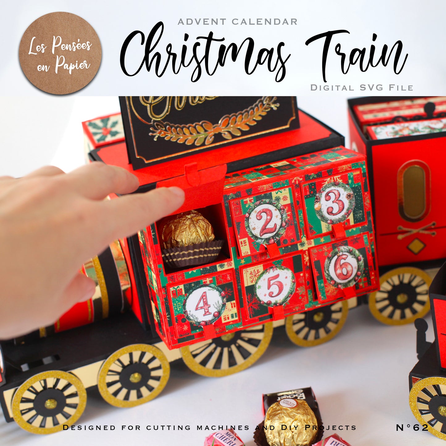CHRISTMAS TRAIN - Advent Calendar - SVG