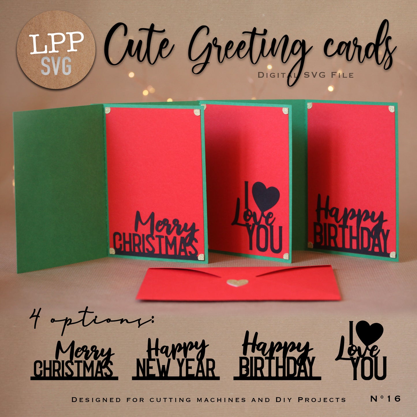 CUTE GREETING CARDS - SVG