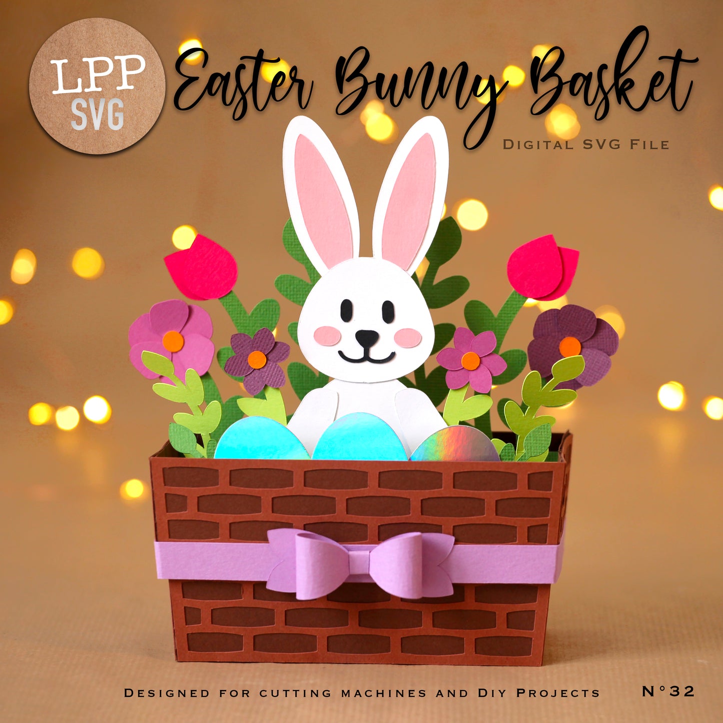 EASTER BUNNY BASKET - SVG