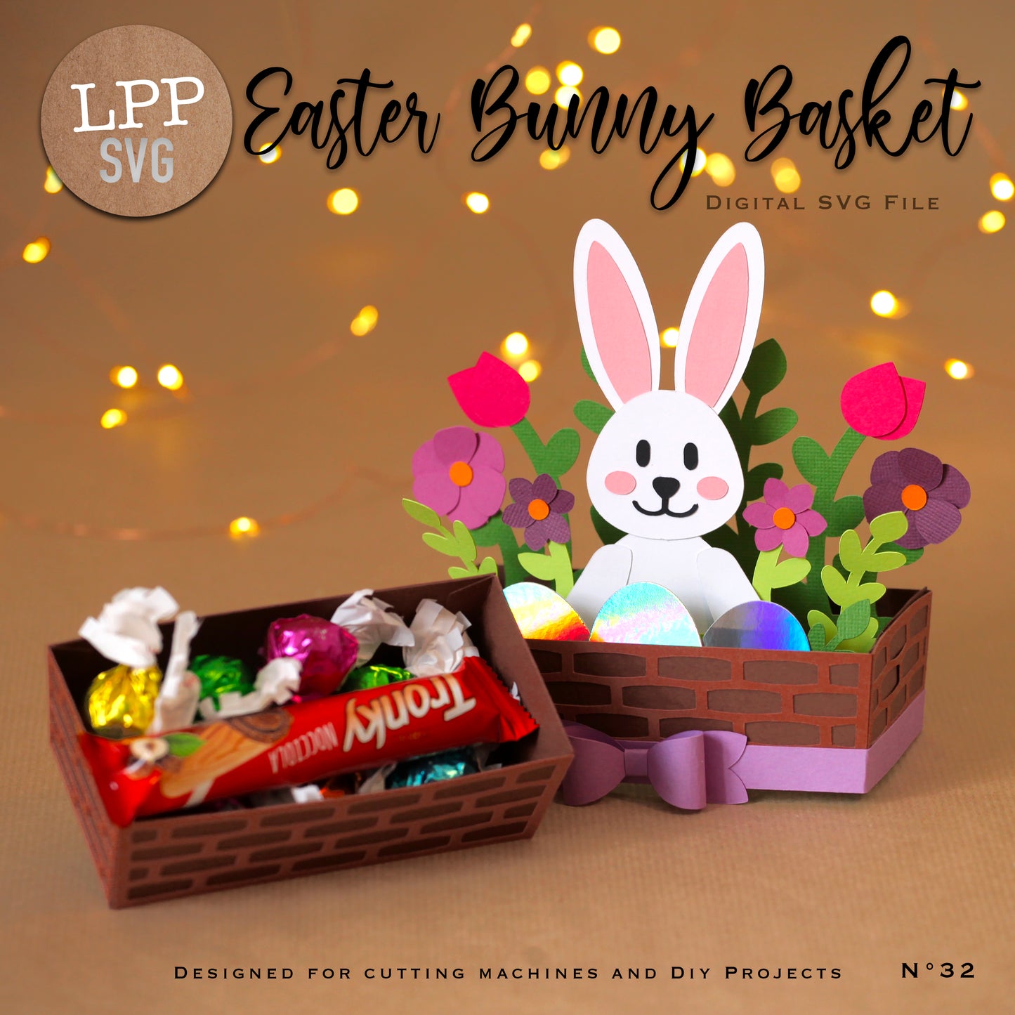 EASTER BUNNY BASKET - SVG