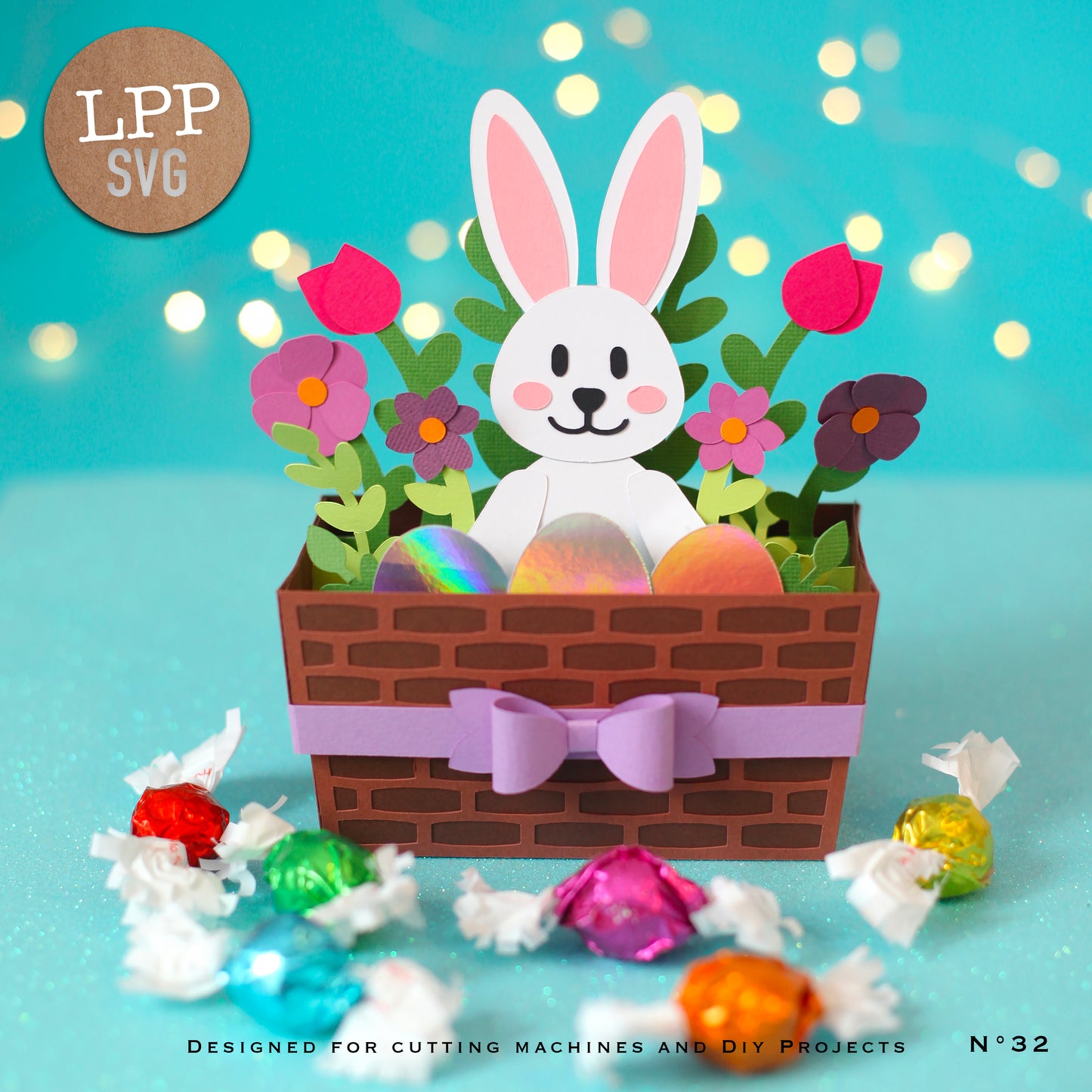 EASTER BUNNY BASKET - SVG