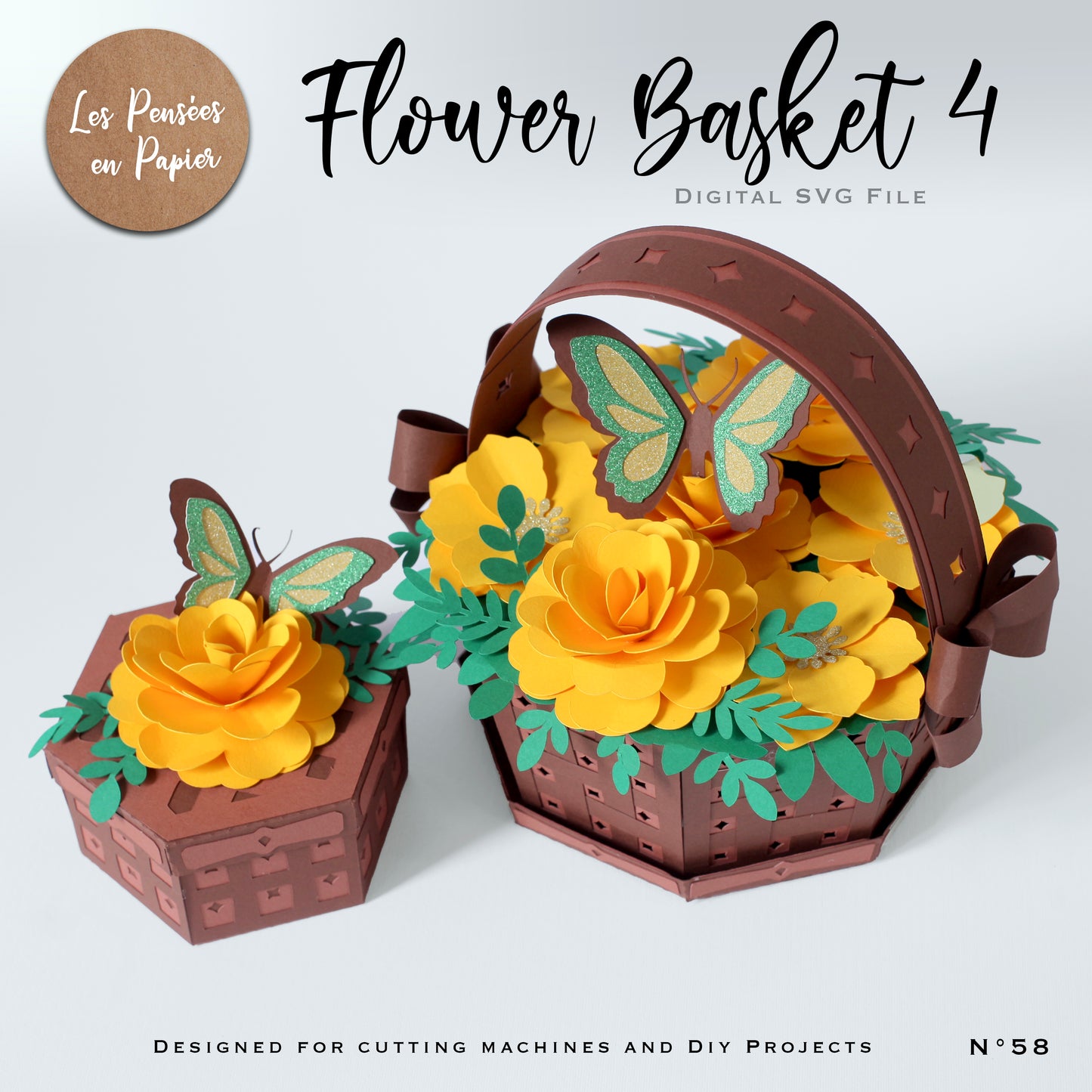 FLOWER BASKET 4 - SVG