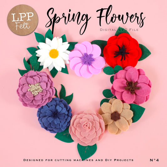 FELT SPRING FLOWERS - SVG