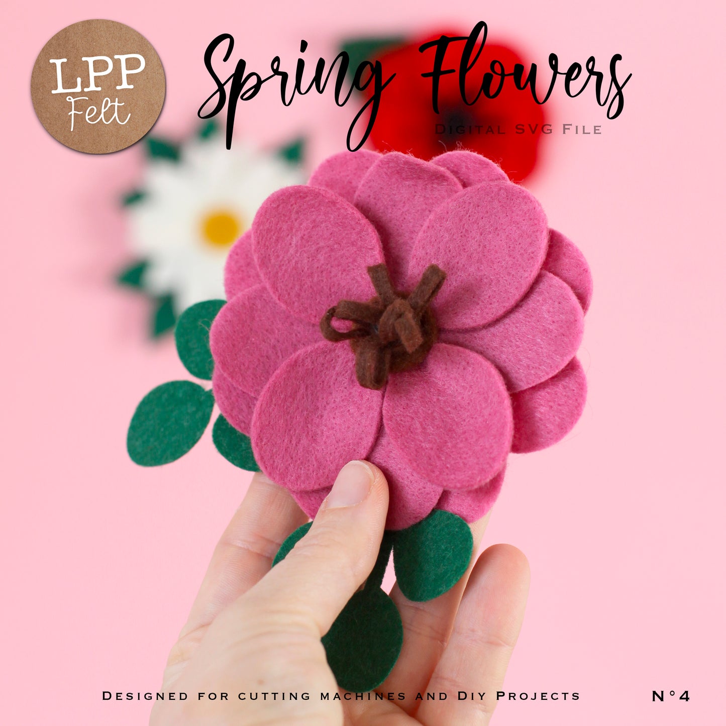 FELT SPRING FLOWERS - SVG