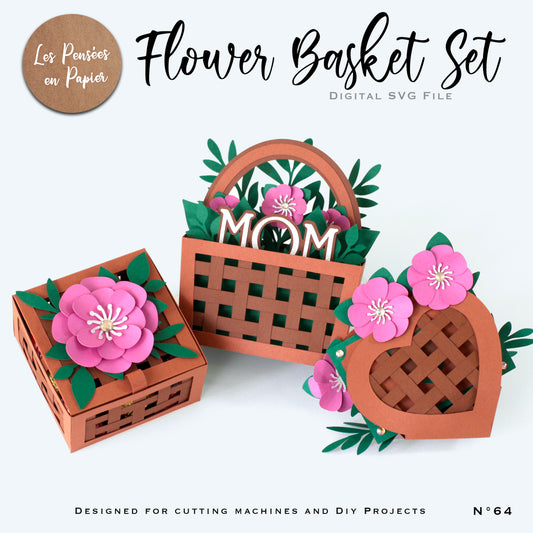 FLOWER BASKET SET - SVG