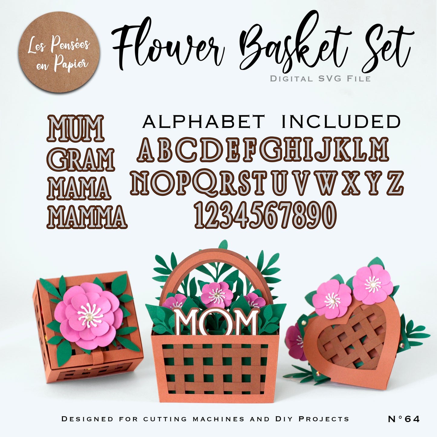 FLOWER BASKET SET - SVG