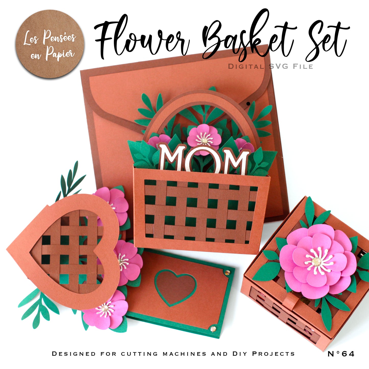 FLOWER BASKET SET - SVG