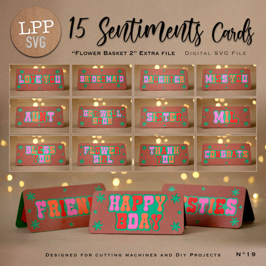 15 SENTIMENTS Cards - SVG