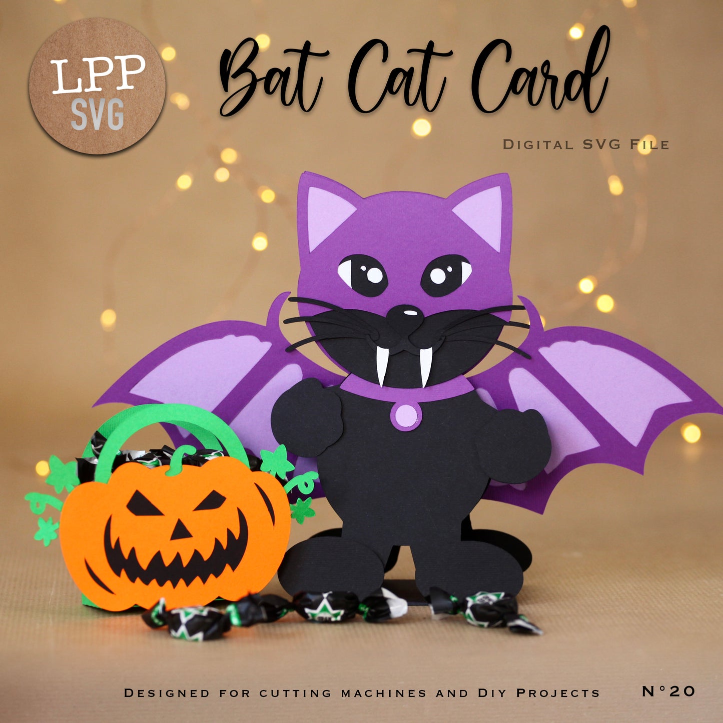 BAT CAT CARD - SVG