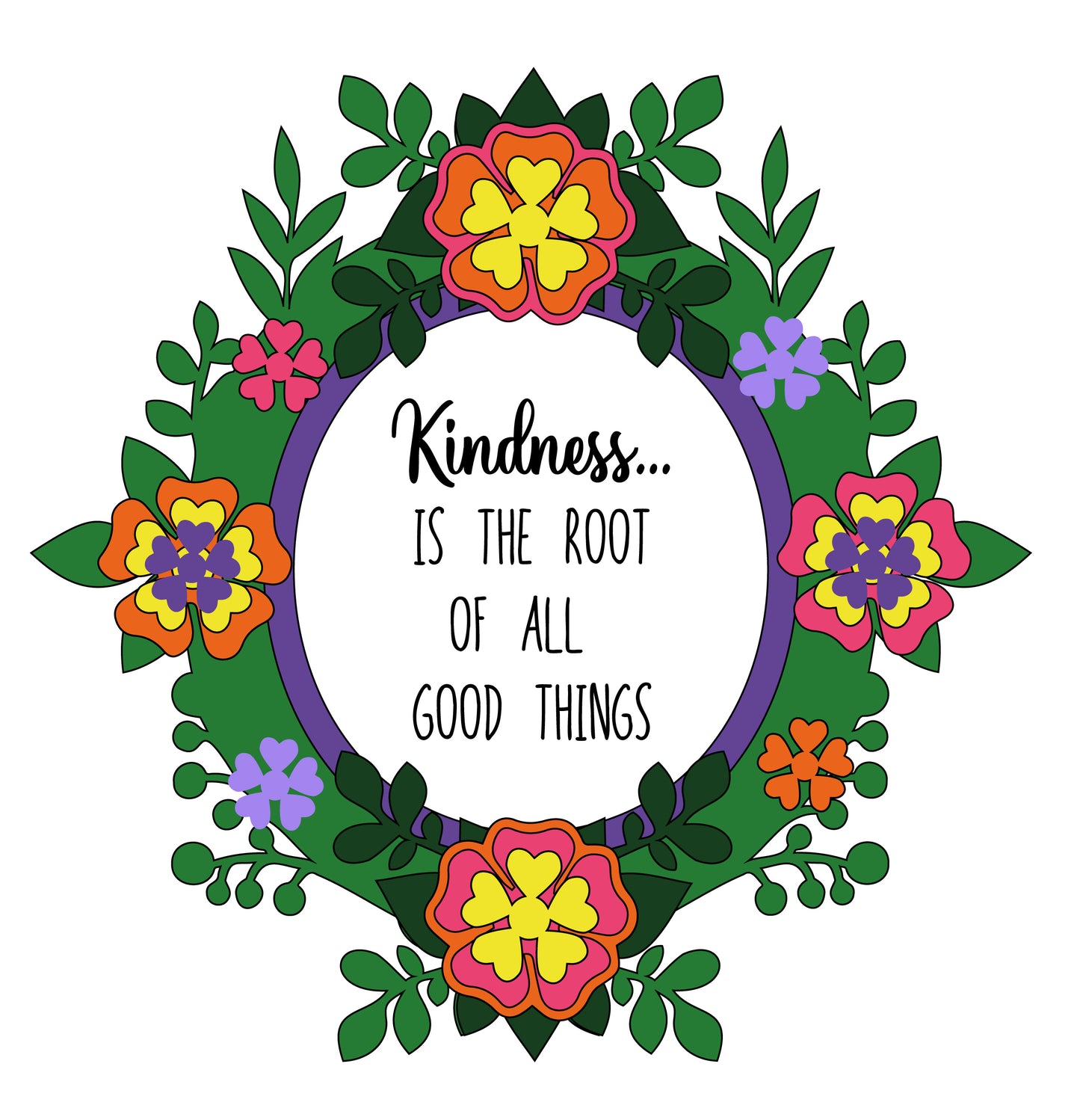 KIND FLOWER FRAME - Free SVG