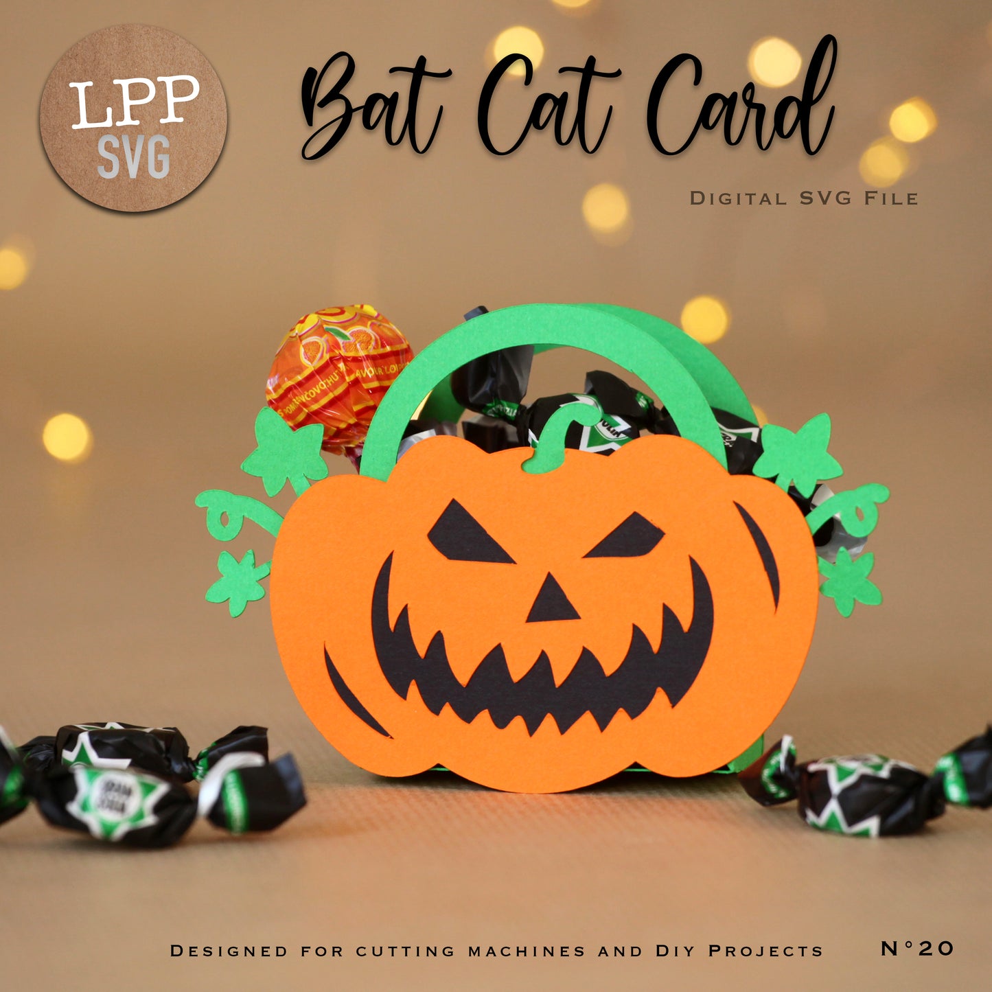 BAT CAT CARD - SVG