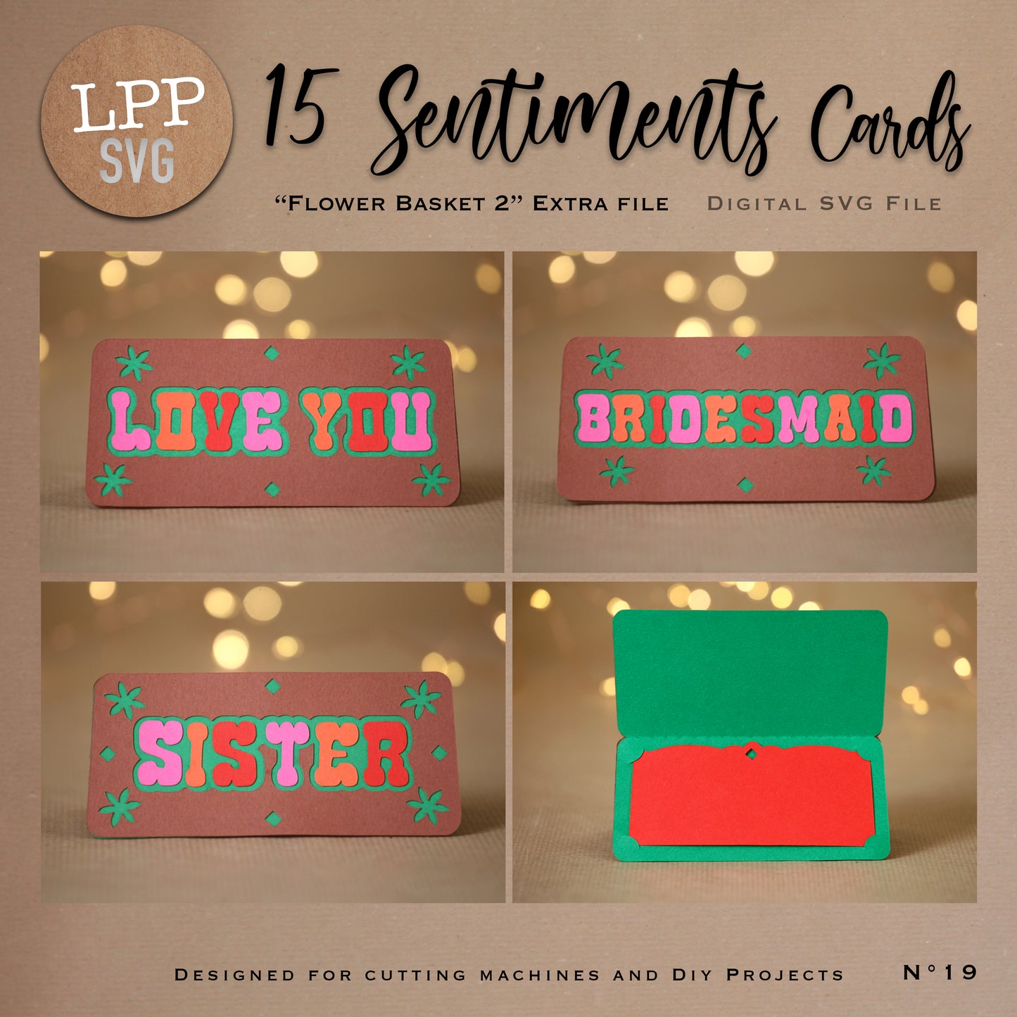 15 SENTIMENTS Cards - SVG