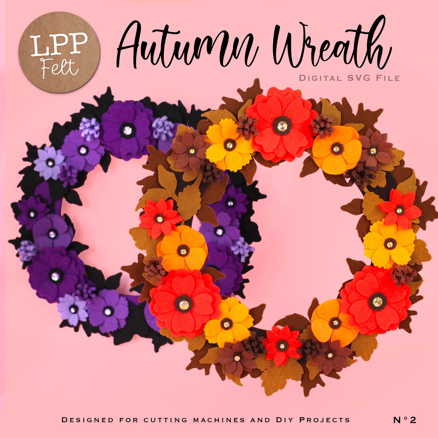 FELT AUTUMN WREATH - SVG