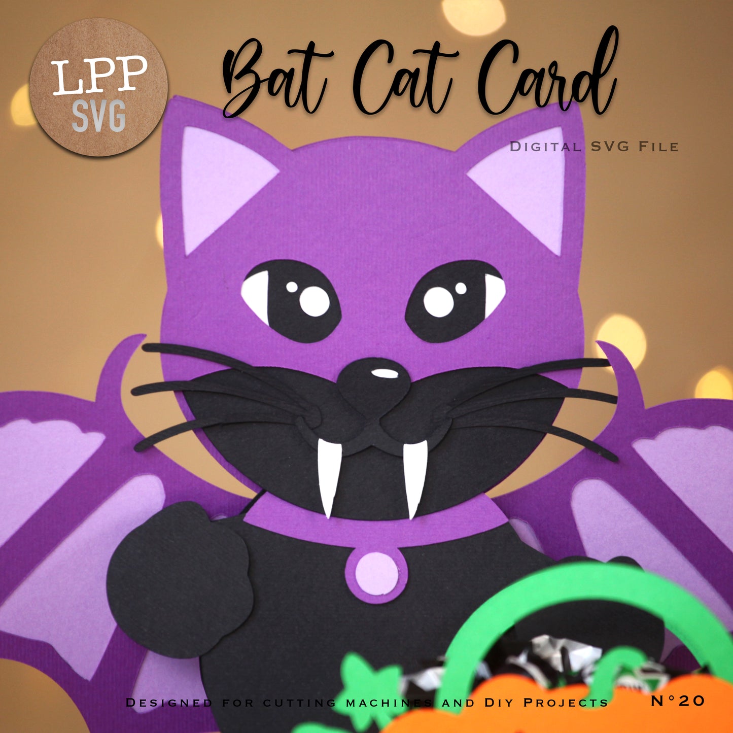 BAT CAT CARD - SVG