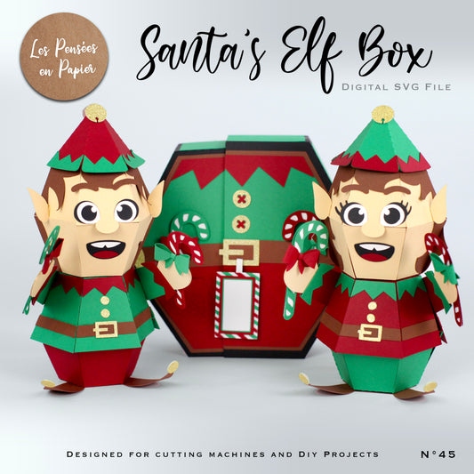 SANTA'S ELF BOX CARD - SVG