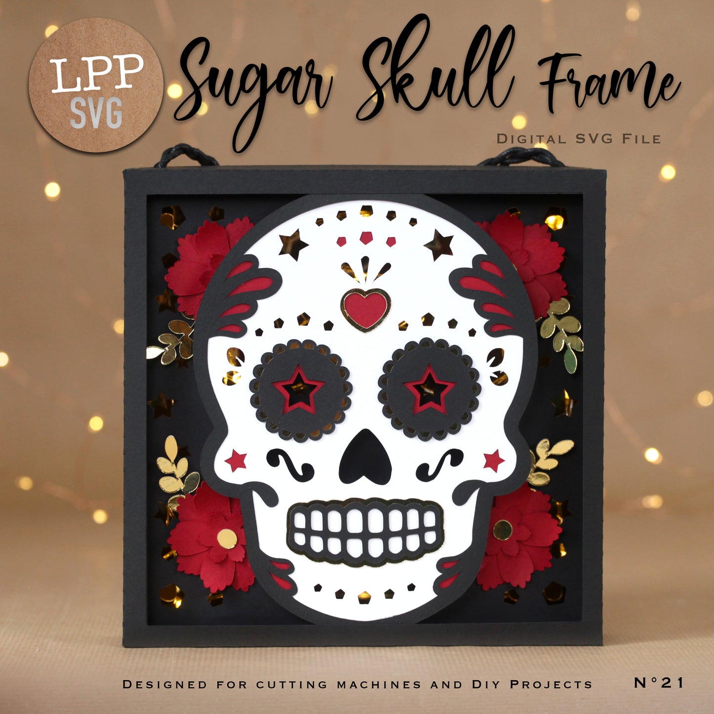 SUGAR SKULL Light Frame - SVG