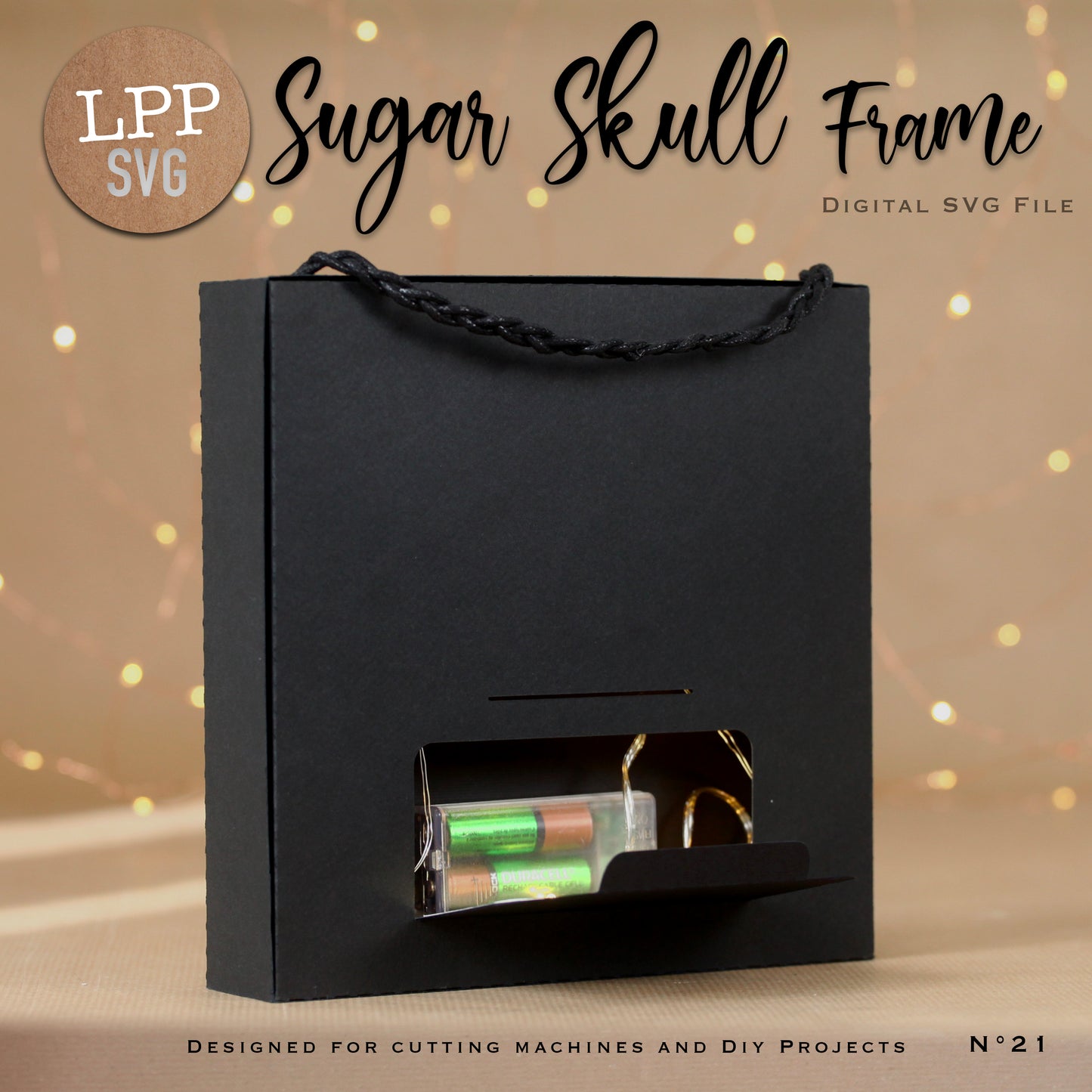 SUGAR SKULL Light Frame - SVG
