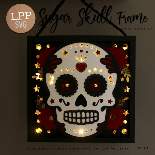 SUGAR SKULL Light Frame - SVG