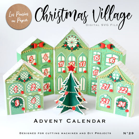 CHRISTMAS VILLAGE Advent Calendar - SVG